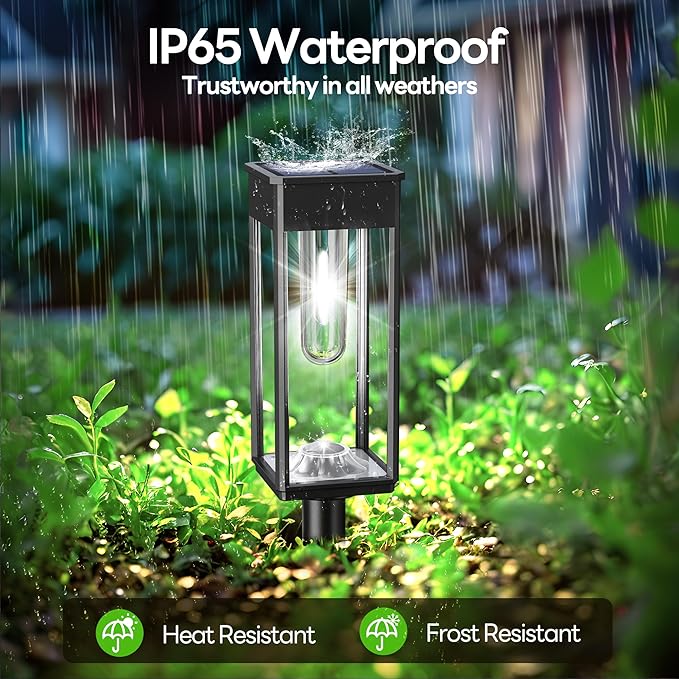 COXSENI Solar Pathway Lights Outdoor IP65 Waterproof, 6 Pack 6500K LED Auto On/Off Walkway Landscape Light for Yard Lawn Garden Patio Driveway Outside Decor, Cool White