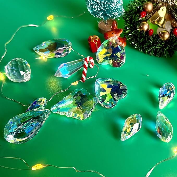 500pcs Sun Catcher Kit, DIY Crystal Craft Hanging Window Christmas Decor | Crystal Suncatcher Kit, DIY Crystal Hanging Prism for Window/Garden, Christmas Tree Decor, Craft Gift for Adult with Tutorial