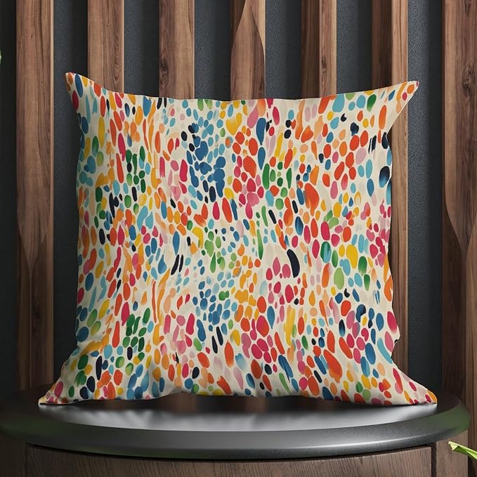 Make It Rain Fiesta Pillow Cover Rainbow Colorful Throw Pillow Cover Abstract Decorative Cushion Covers Home Decor for Patio Tent Couch 20x20 in