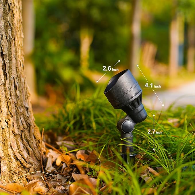 GOODSMAN Landscape Lighting 6PK Low Voltage Landscape Lights Led Low Voltage Landscape Spotlights 4.5W 205 Lumen Floodlights with Cable Connectors Metal Stakes 9127-96603-06A