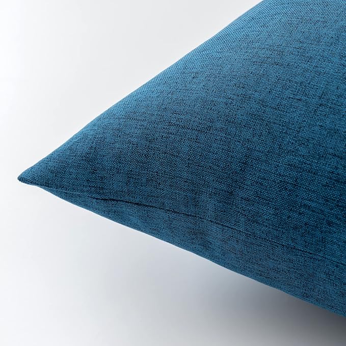 EMEMA Outdoor Waterproof Navy Blue Pillow Covers 18x18 Inch Rustic Decorative Throw Pillow Covers Cushion Case Square for Patio Sofa Couch Home Bed Farmhouse Car Decor Set of 2