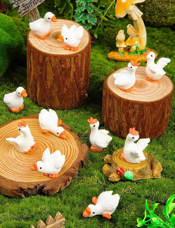 84pcs Mini Resin Goose Tiny Animal Figurine Bulk | Small Desk Goose Decor for Garden Lawn Yard Micro Landscape Aquarium Potted Ornament DIY Craft