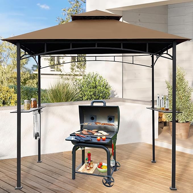 Coastshade Replacement Gill Gazebo BBQ Canopy Top for Model #L-GG001PST-F,8x5 Gazebo Grill Canopy BBQ Gazebos Top Only(Khaki)