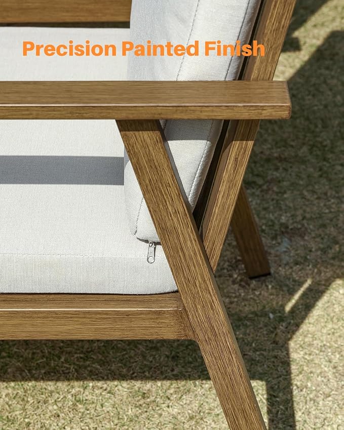 9 Pieces Never-Rust Aluminum Patio Dining Set, Outdoor Dining Set for 8, Outdoor Dining Table and Chairs Set with Cushions, Patio Furniture Set for Deck, Garden, Poolside, Teak