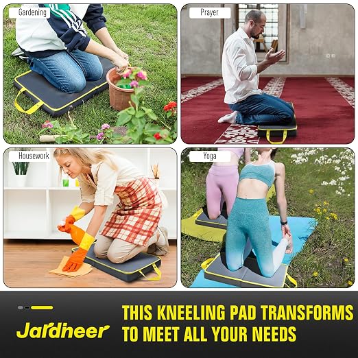 Jardineer Kneeling Pad for Gardening & Extra Thick Knee Pad – Soft Foam Knee Cushion with Waterproof Cover – Large 24x13 Inch Garden Kneeler Mat for Weeding, Exercise, Floor Work