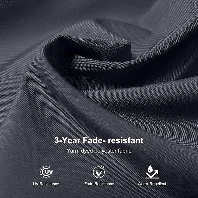 PURPLE LEAF 10' × 13' Patio Umbrella With Base White Cantilever Umbrella Square Outdoor Offset Umbrella Windproof with 360° Rotation for Garden Deck Pool, Light Grey