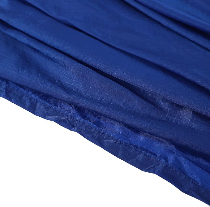 Portable Parachute Camping Hammock, Lightweight Outdoor Hammock with Aluminum Snap Hooks and Storage Bags, Compact Foldable Design for Hiking Backpacking Travel (Blue)