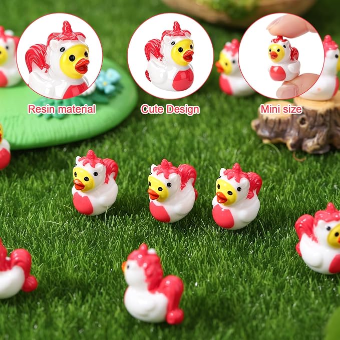30 Pcs Unicorn Ducks, Mini Unicorn Resin Ducks Bulk, Fun Printed Toy Figures for Birthday Party Favors, Themed Decor, Kids Gift Collection (Unicorn)