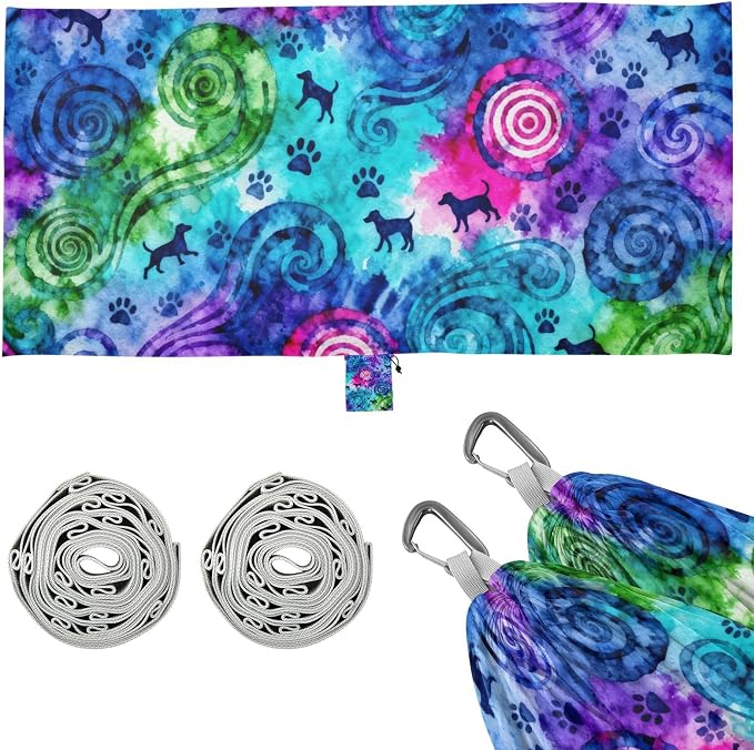 Watercolor Swirl Pet Camping Hammock Fabric for Outside Patio Garden