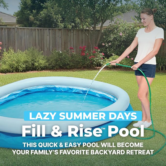 Bestway Fast Set 10' x 26" Above Ground Pool, Round Inflatable Ring Top Outdoor Swimming Pool
