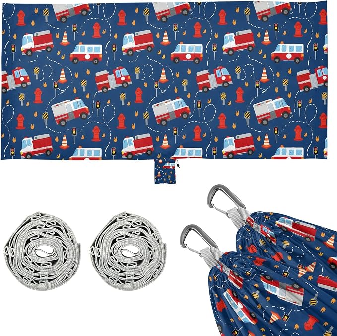 Camping Hammock Outdoor Hammocks for Outside Fire Truck Beach Trees Portable Lightweight with Pockets Tree Straps Indoor