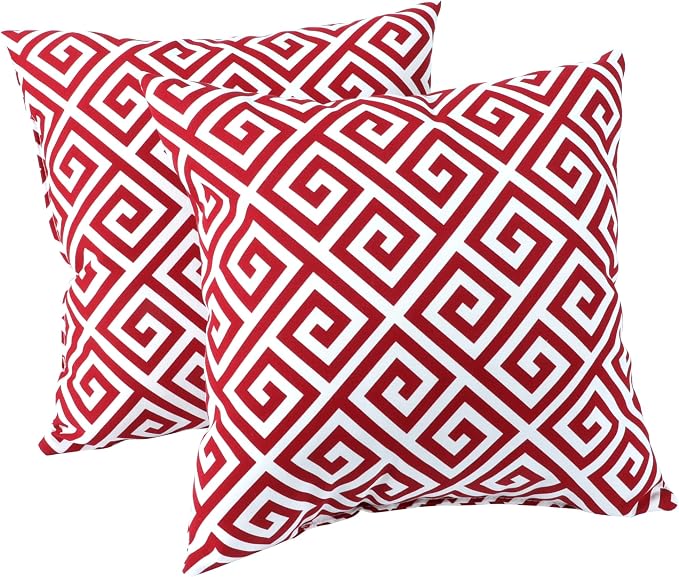 2 Pack Outdoor Throw Pillows, 18x18 Decorative Pillows with Insert, Waterproof Patio Cushions for Garden, Porch, Poolside, Soft Outdoor Pillows Decorative Pillow Covers for Indoor Outdoor