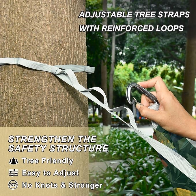 Camping Hammock Outdoor Hammocks for Outside Toucan Green Plant Beach Trees Portable Lightweight with Pockets Tree Straps Indoor