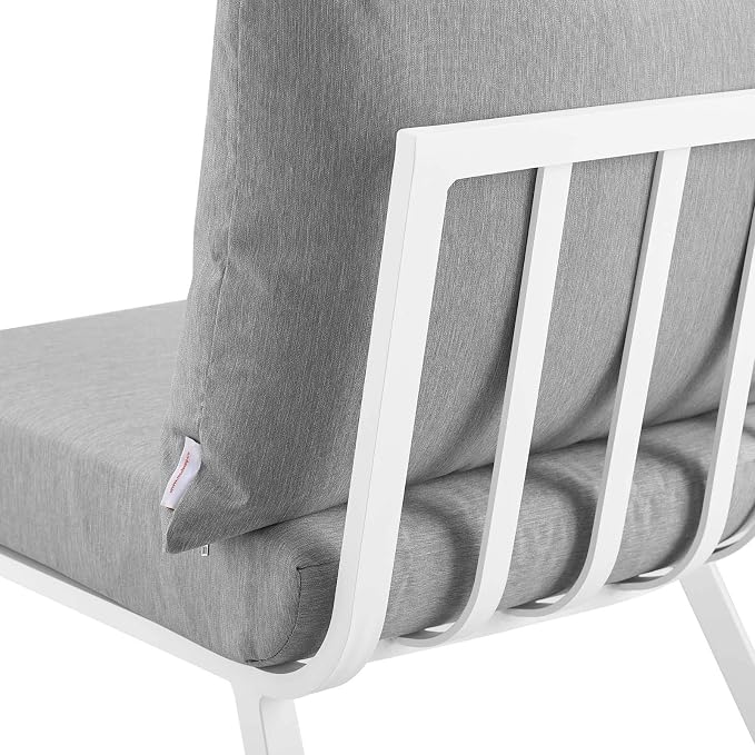 Modway EEI-3790-WHI-GRY Riverside 7 Piece Outdoor Patio Aluminum Set, White Gray