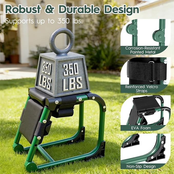 Garden Kneeler and Seat, Ergonomic 2-in-1 Foldable Knee Seat, Gardening Stool with Soft Adjustable Kneeling Pad, Gardening Gifts for Women Mom Men Seniors