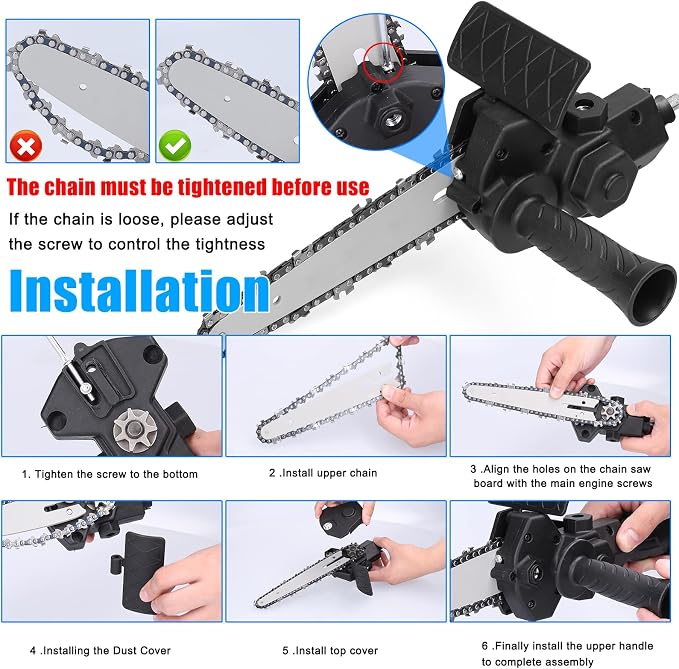 6 Inch Electric Drill Modified To Electric Chainsaw Tool Attachment Electric Chainsaws Accessory Practical Modification Tool Set Woodworking Cutting Tool