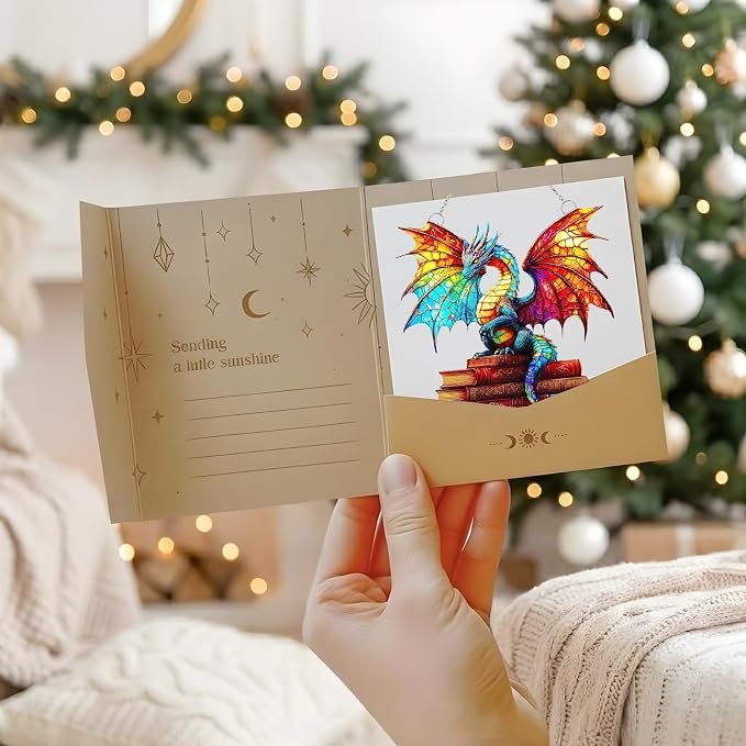 Bookish Dragon Acrylic Suncatcher, Bookish Suncatchers for Window Hanging Ornament, Art Garden Decor for Book Lover Reader Bookworm, Gifts for Mother's Day, Mom, Grandma, Wife, Women, Nana
