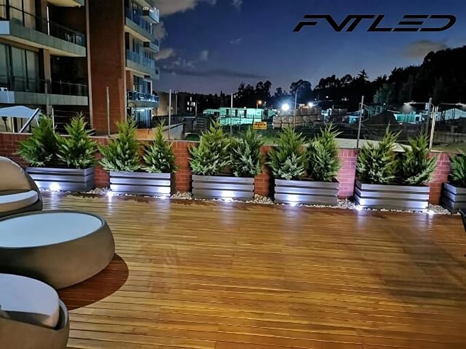 Low Voltage LED Deck Lights kit Φ1.38 Outdoor Garden Yard Decoration Lamp Recessed Landscape Pathway Step Stair Cold White LED Lighting, Bronze