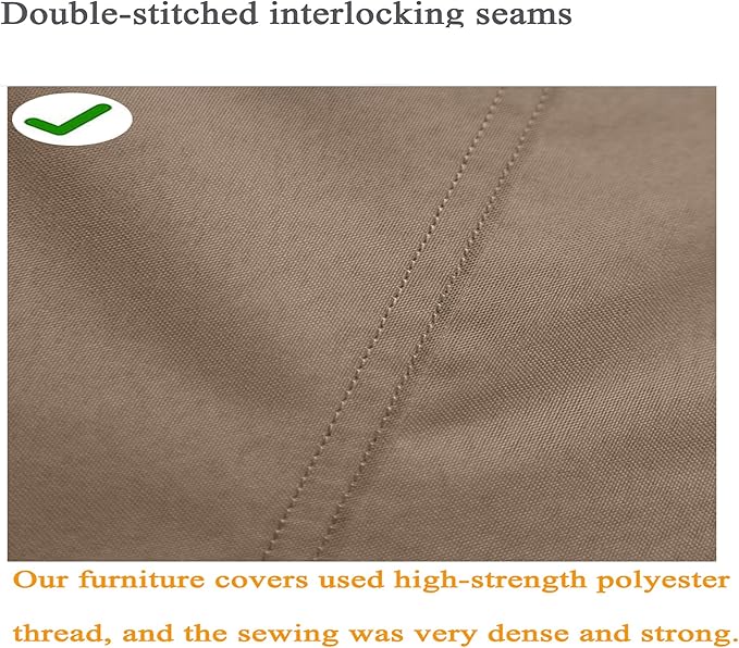 Heavy Duty Waterproof Outdoor V-Shaped Sectional Sofa Cover UV Resistant Patio Furniture Covers 100" W (on Each Side) x 33" D x 31" H Brown