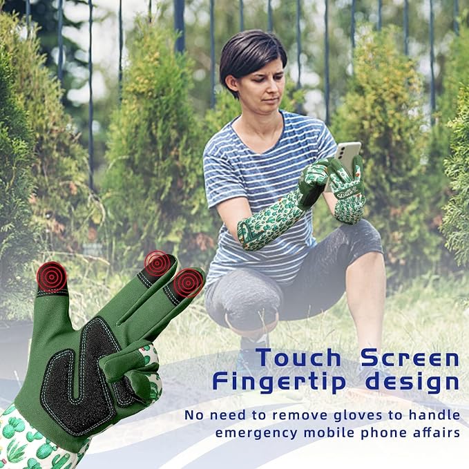 Schwer Gardening Gloves for Women, Reinforced Fingertips & Palm, L010, M | Touchscreen, Forearm Protection, Abrasion Resistant, Breathable, Comfortable, Rose Pruning, Weeding, Gardening Tools, Gifts