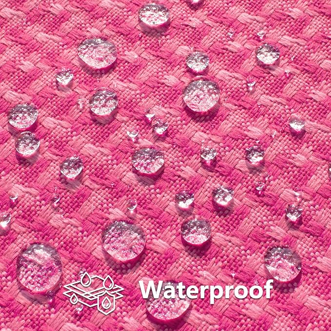 Kevin Textile Outdoor Waterproof 12"x20" Pillow Covers 2 Pack, Hot Pink | Water Resistant Weaving Faux Linen Texture Throw Pillow Covers, Outside Decorative Pillowcases for Garden Patio Balcony Couch