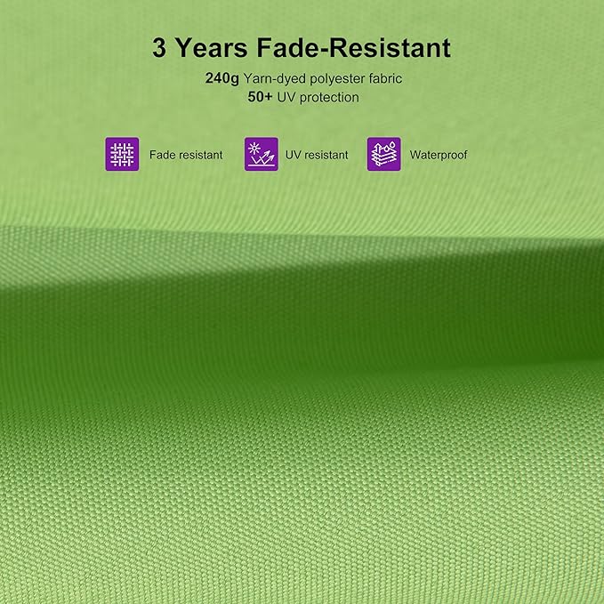 PURPLE LEAF 9' X 11.5' Rectangle Cantilever Umbrella with Base Patio Umbrella Outdoor Aluminum Antique Bronze Offset Hanging Umbrella with 360-degree Rotation for Pool Garden Backyard Deck, Green