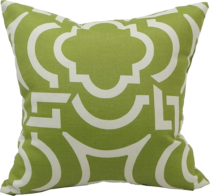 Blazing Needles Outdoor Geometric Throw Pillow, 17", Carmody Kiwi, 2 Count