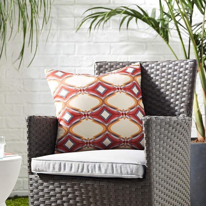 Modway Outdoor Indoor All Weather Patio Throw Pillow in Repeat