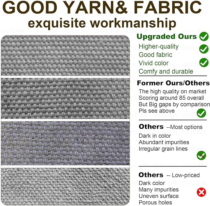 GOCAN Large Outdoor Hammock, Extra Long 2 Person Replacement Cotton Canvas Hammock Compatible with Hammock Stand, 500 Lbs Weight Capacity（Grey）