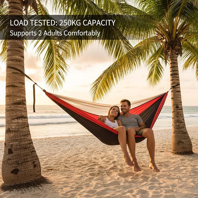 YSUEFIJO Premium Outdoor Hammock for Garden Or Balcony, Breathable Hammock with Soft Fabric, Portable Camping Hammock for Adults, Foldable Hammock Easy to Carry, Comfortable Relaxing Hammock