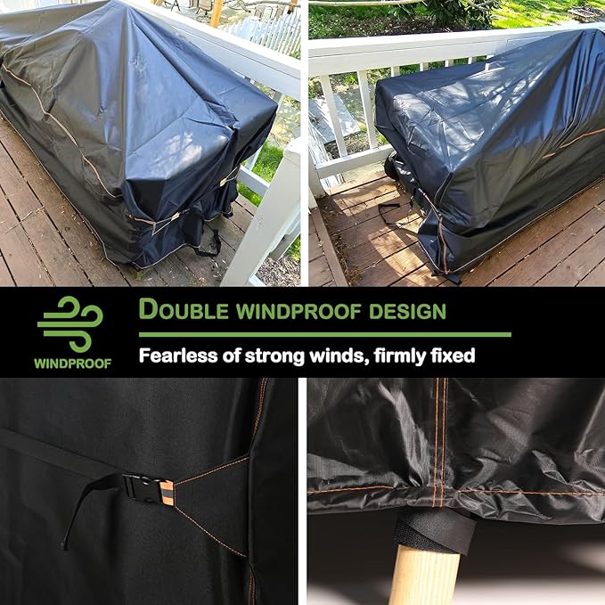 Outdoor Sofa Cover Waterproof 420D Oxford cloth Patio Sofa Covers with windproof Dustproof 58x30x35 inch Outdoor Couch Cover Fits to Outdoor Loveseat