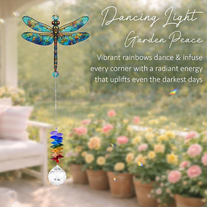 1 Layered Ornament Suncatcher - Dragonfly Gifts - Dragonflies Decor - Dragonfly Keepsake - Rainbow Maker - Hanging Home Decor - Christmas Birthday Gifts for Women, Men Friends, Sisters