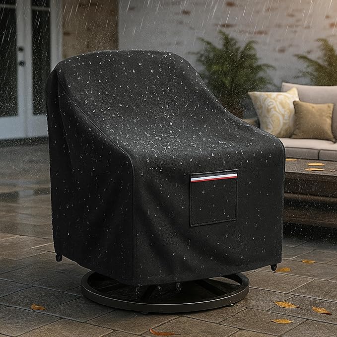 Outdoor Patio Chair Covers Waterproof, 28W x 33D x 38.5H inches Weather Resistant Patio Furniture Cover All-Weather Protection Heavy Duty 600D 2-Pack Black