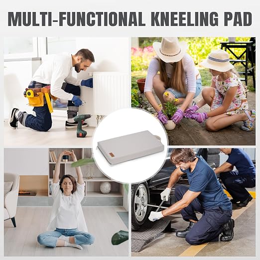 HappyPicnic Waterproof Garden Kneeling Pad, 2in Thick, Grey, 1 Pack | Soft High-density Foam knee support, with Handle, Easy to Clean, Non-slip, for Gardening, Yoga, Prayer, Housework, Exercise