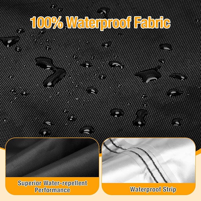 POMER Waterproof Round Patio Outdoor Table Cover,Bar Height Table and Chair Cover Waterproof Outdoor Tall High Table Cover for Round Furniture Set (74" D x 45" H)
