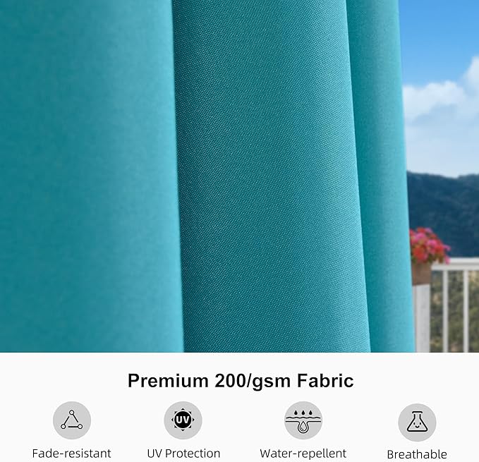 PURPLE LEAF 12' x 9' Patio Market Umbrella Outdoor Table Sun Umbrellas with Crank 8 Aluminum Sturdy Ribs for Pool Deck Backyard Beach Turquoise Blue