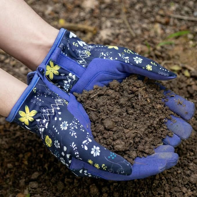 Baidast Gardening Gloves for Women, Breathable Leather Garden Gloves with Grip, Thorn Proof Work Gloves