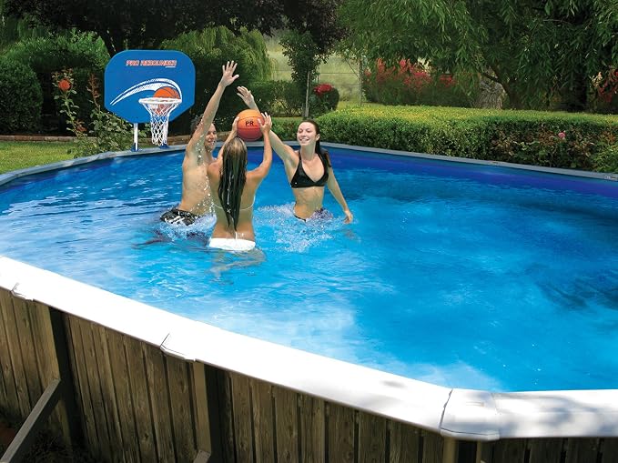 Poolmaster 72774 Pro Rebounder Poolside Basketball Hoop With Perma-Top Mounts for Above Ground Pools