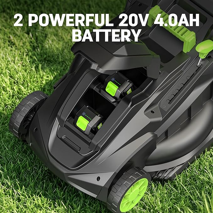 STEELITE 40V 17" Electric Lawn Mower & 12" String Trimmer Combo Set, Yard Care Kit with 2x4.0Ah Batteries & Dual Chargers