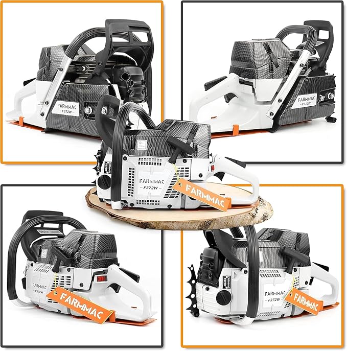 372W 71cc Gas Chainsaw with 24 Inch Solid Bar Motosierra De Gasoline Powered Chain Saw 2-Cycle 4.1KW 5.5HP for Professional Logging Work All Parts Compatible with Husqvarna 372X