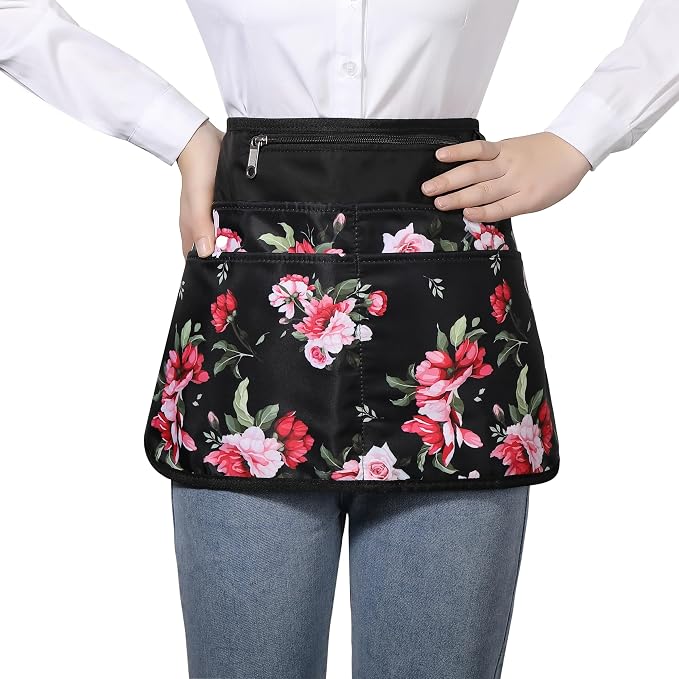 Bafelia Garden Apron for Women with 6 Pocket,Half Florist Apron