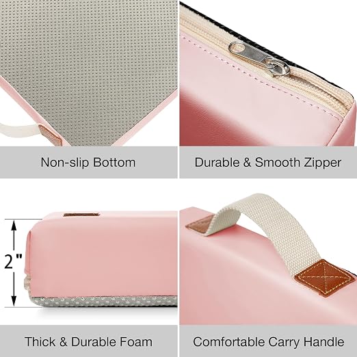 HappyPicnic Waterproof Garden Kneeling Pad, 2in Thick, Pink, 1 Pack | Soft High-density Foam knee support, with Handle, Easy to Clean, Non-slip, for Gardening, Yoga, Prayer, Housework, Exercise