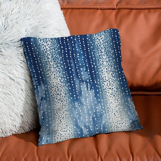 Antelope Aqua Animal Cushion Cases White Blue Animal Strip Throw Pillow Cover Retro Throw Pillow Covers Farmhouse Decorative for Patio Furniture Garden 22x22 in