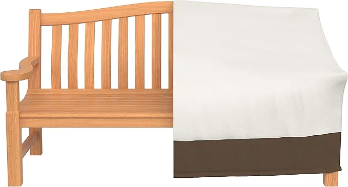 Amazon Basics 2 Seater Outdoor Couch Cover, Patio Furniture Cover, Waterproof, Anti-UV, Durable with Secure Straps, Protection for Loveseat, Beige/Tan