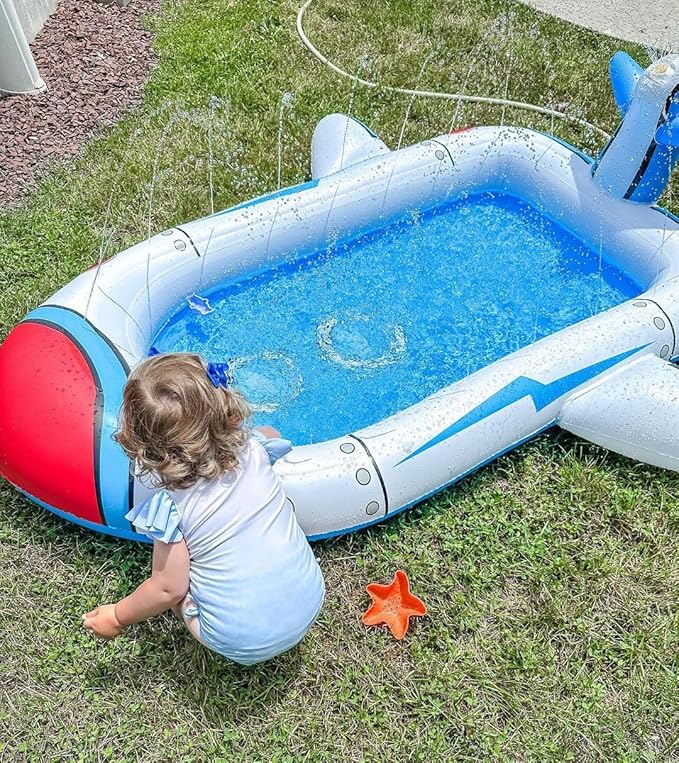 Kiddie Pool Splash Pad for Kids (68") | 3-in-1 Inflatable Sprinkler Pool for Toddlers Ages 3-8, Backyard Water Play Mat, Outdoor Summer Wading Pool for Boys & Girls