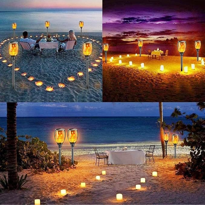 YoungPower 43'' Large Solar Torch Light Flickering Flames, Waterproof Outdoor Decoration Light for Yard Driveway, 6 Pack