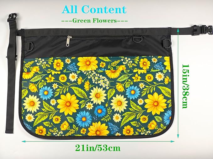 Bafelia Garden Apron for Women with 7 Pocket,Half Florist Apron Harvesting Apron