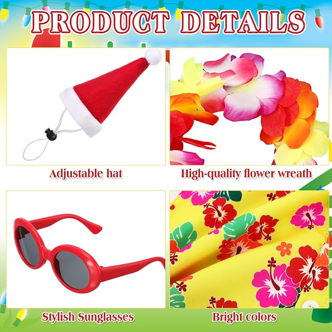Bikini Porch Goose Outfits with Sunglasses and Swimming Tube for 23" Summer Goose Costume Garden Patio Statue Decor(Summer Christmas 2)