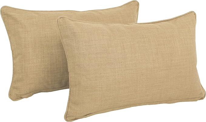 Blazing Needles Indoor/Outdoor Rectangular Corded Throw Pillow, 18", Merlot 2 Count