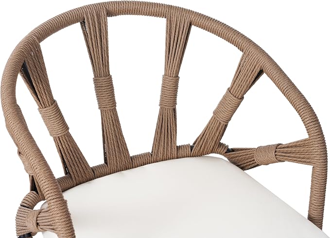 Contemporary Outdoor Set with PE Rattan Chairs and Plastic Wood Dining Table,Suitable for Gardens and Lawns (Brown@38)